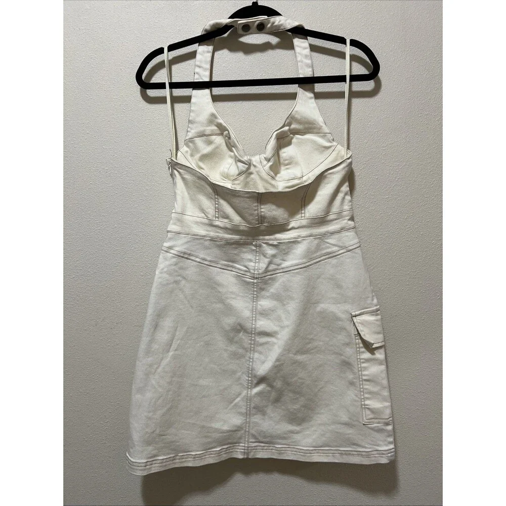 Urban Outfitters Jenny Denim Halter Bustier Mini Dress Women's Size Large - Picture 3 of 5